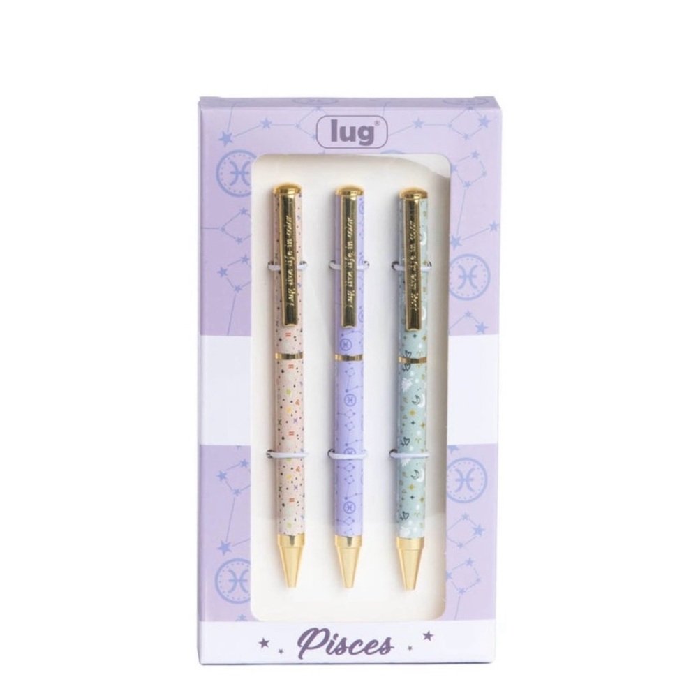 ✍️ Lug Pisces Pen Trio with Gold Details 3 pack SET. New in box